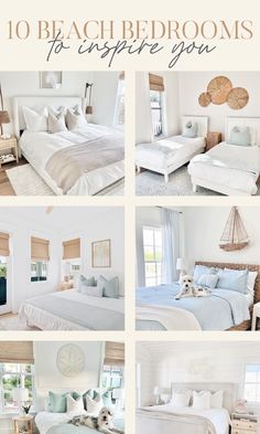 a collage of photos with the words 10 beached rooms for inspire you on it