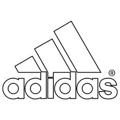 the adidas logo is shown in black and white, with an outline on it