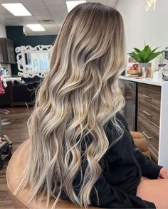 Blonde Hair Back To Brown, Blonde Hair With Brown Babylights, Full Head Blonde Balayage On Brown Hair, Reverse Balayage Long Hair, Blonde Highlights On Brown Hair Long, Bright Blonde Brown Roots, Blond Full Head Highlights On Brown Hair, Foilyage Hair Vs Balayage, Balayage And Highlights Blonde