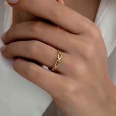 14K Gold Chain Ring, Chain Ring, Gold Ring, Organic Ring, Handmade Ring, Gift for Her ITEM DETAILS ❆ All our jewelleries are handmade with Love and Care 💓 ❆ Material: 14K Gold. ❆ Gram: 1,69 gr ❆ Each item is made to order. Since all of our products are handmade, there may be -) 10% deviation in the specified weight. ❆ DO YOU LIKE THIS RING? You can get more information about it below but if you have any questions, just send a message. PACKAGING ❆ They are sent in Hems Jewellery's special design Gold Link Jewelry With Ring Detail, Gold Plated Chain Rings As Gift, Adjustable Chain Gold Plated Rings, Gold Link Rings For Anniversary, 14k Gold Open Ring With Adjustable Chain, Metal Open Chain Ring For Anniversary, Recycled Gold Metal Ring Jewelry As Gift, Recycled Gold Metal Ring Jewelry For Gift, Recycled Gold Metal Ring Jewelry Gift