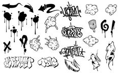 various graffiti font and numbers on a white background