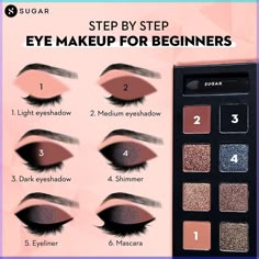 Makeup Learning, Eyeshadow Guide, Eye Makeup For Beginners, Almond Eye Makeup, Rock Makeup, Beginner Eyeshadow, Eyeshadow Tutorial For Beginners, Apply Eyeshadow