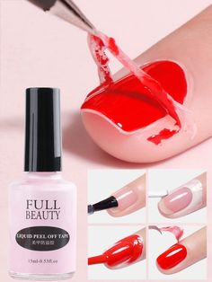 15ml Nail Peel Off Liquid Anti-Overflow Glue Edge Latex Tape Fast Dry Skin Care Protect Nail Polish Varnish Tool With TweezersI discovered amazing products on SHEIN.com, come check them out! Nail Filler, Peel Off Nail Polish, Nail Equipment, Makeup Nails Designs, Makeup Accesories, Latest Nail Trends, Fancy Makeup, Bling Acrylic Nails