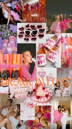 collage of photos with pink and orange theme