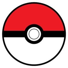 the pokemon ball logo is shown in red and white