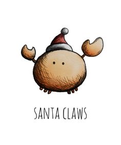 a cartoon character wearing a santa claus hat with the words santa claws written below it