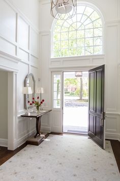 the entryway is clean and ready for guests to use it as an entrance way