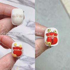 Thai Nail Art, Thai Nail Design, Mid Autumn Festival Nails, Chinese Nails Designs