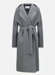 Hooded Wrap Coat, Long Hooded Coat, Long Grey Coat, Wool Long Coat, Skirt Outfits Summer, Clothing Store Displays, Coat Korean, Wool Jackets Women, Hooded Wool Coat