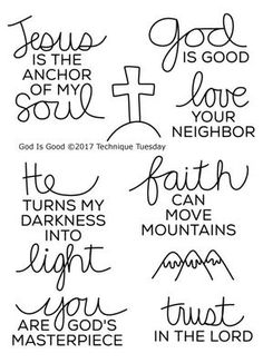 handwritten bible verses with the names of jesus and other things to write on them