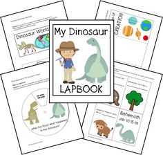 the dinosaur lapbook is filled with pictures and words to help kids learn how to read