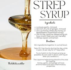 Strep Throat, Slippery Elm, Herbal Recipes, Honey Syrup, Herbal Healing