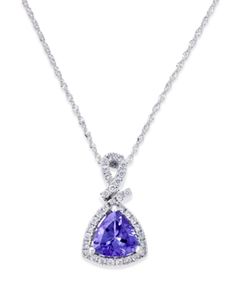 Necklaces White Gold, Necklaces White, Clear Crystal Necklace, Beautiful Pendant Necklace, Diamond Heart Pendant Necklace, Tanzanite Jewelry, White Gold Necklace, Triangle Necklace, Triangle Pendant