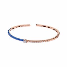 Bracelets Rose Gold Blue Enamel Diamond Cuff Bracelet Wrist Aficionado Fine Jewelry Enamel With Diamond Accents, Luxury Formal Enamel Bracelets, Blue Enamel Diamond Ring Fine Jewelry, Luxury Enamel Cuff Bracelet, Luxury Enamel Bangle Bracelet, Rose Gold Cuff Bracelet, Diamond Cuff Bracelet, Rose Gold Bangle, Diamond Sizes