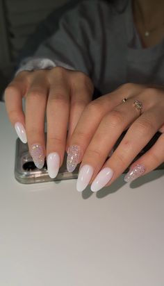 Shop our Influencers' top picks on Amazon Classic Prom Nails, Almond Nail Glitter, Classic Summer Nails, Classy Graduation Nails, Do It Yourself Nails, Sheer Nails, 2024 Nails, Summery Nails, Girly Acrylic Nails