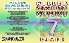 the poster for killer samurai sudoku's 7 puzzles, which is featured in an advertisement