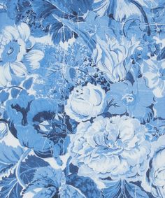 a blue and white floral print fabric