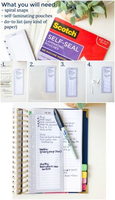 My to-do list hack for Emily Ley's Simplified Planner. LOVE this laminated to-do list bookmarker. Paper Pouch, Planner Diy, Machine Photo, House Hacks