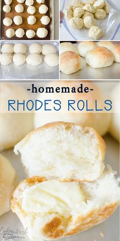 homemade rhode rolls with butter and white chocolate