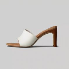 Rag & Bone Vesper Sandal Heels In "Glow." 100% Leather, 4-Inch Heel. Only Worn Once! Modern White Sandals With 4-inch Heel, White Open Toe Mules With Contrasting Heel Counter, White Open Toe Mules With Contrasting Heel, White Pointed Toe Mules With Contrasting Heel Counter, White Open Toe Sandals With Sculpted Heel, White Pointed Toe Mules With Contrasting Heel, White Leather Open Heel Heels, White Sandals With Contrasting Heel And Single Toe Strap, White Synthetic Sandals With Sculpted Heel