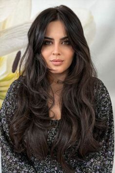 Face-framing long layers with waves adding movement and dimension to thick hair. Layered Hairstyles For Thick Hair, Long Layered Hairstyles, Layered Thick Hair, Hairstyles For Thick Hair, Layered Hairstyles, Long Layered Hair