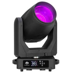 an image of a spot light on a tripod with purple light in the background