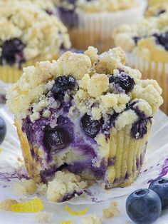 the facebook page for muffins with blueberries on it