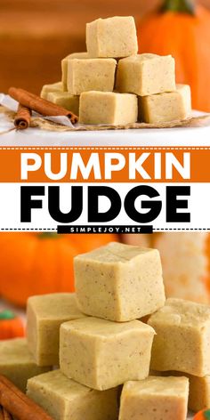 Embrace the flavors of fall with this Pumpkin Fudge recipe! Made with chocolate chips, sweetened condensed milk, vanilla extract, pumpkin puree, and spices like cinnamon, nutmeg, and cloves, it’s a must-try for pumpkin food ideas and simple fall desserts! White Chocolate Pumpkin Fudge, Pumpkin Pie Fudge Recipe Easy, Pumpkin Fudge With Marshmallow Fluff, Thanksgiving Fudge Ideas, Pumpkin Can Recipes Easy, Pumpkin Fudge Condensed Milk, Pumpkin Fudge Easy, Fall Recipes For Kids To Make, Easy Halloween Fudge