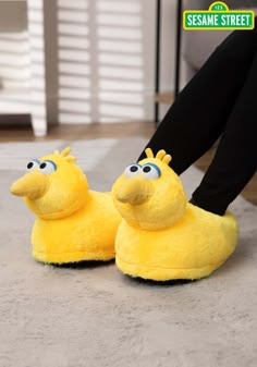 Sesame Street Big Bird Plush Adult Slippers | Adult Slippers Foam Slip-on Slippers For Indoor Use, Comfy Slippers With Round Toe In Synthetic, Comfy Synthetic Slippers With Round Toe, Indoor Slippers With Plush Lining And Round Toe, Foam Slip-on Indoor Slippers, Indoor Synthetic Slippers With Round Toe, Fun Synthetic Slippers For Indoor Use, Fun Indoor Synthetic Slippers, Fun Synthetic Indoor Slippers