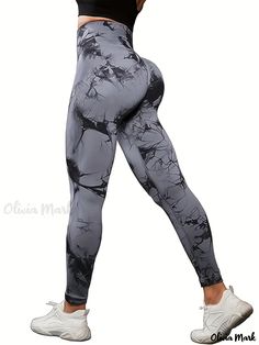 Olivia Mark - Bundle of 3 Plus Size Sports Leggings with Tie Dye Design, High Waist and Butt Lifting Features, Ideal for Womens Running and Fitness Activities Work Pants Women, Hip Lifts, High Waist Yoga Pants, Sport Leggings, Legging Sport, Womens Running, Spring Fashion Outfits, Leggings Set, Running Pants