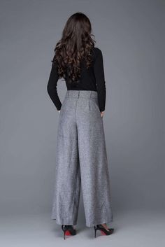 Gray wool pants maxi wool pants wide leg pants womens | Etsy Wide Leg Wool Dress Pants For Fall, Fall Wool Wide Leg Pants, Wide Leg Wool Bottoms For Fall, Wool Wide Leg Pants For Winter Workwear, Winter High-waisted Wide Leg Pants, Elegant Wool Wide Leg Pants For Winter, Winter High-waisted Wool Wide Leg Pants, Winter Wool High-waisted Wide Leg Pants, Wide Leg Winter Workwear Pants