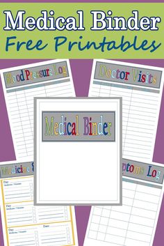 medical binder printables with the text medical binder free printables