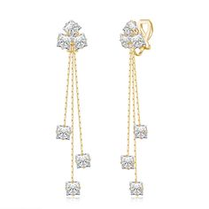 PRICES MAY VARY. Size:2.5IN*0.5IN(6.5CM*1.3CM);14K gold plated brass Suitable for people without pierced ears.This Earrings Without Pierced,and the clip on the back of the earring has a non-slip mat that can clip on your ears so that the earrings do not fall off. Occasion:Can be used in valentine's day,wedding day,anniversary,mother's day,christmas day, thanksgiving day,party,birthday or a special occasion. FABULOUS Gift:A ideal gift for girlfriend,lover,wife,brides,bridesmaids,girls,daughter,wo Anniversary Crystal Clip-on Drop Earrings, Gold Nickel-free Dangle Crystal Earrings, Gold Nickel-free Long Drop Crystal Earrings, Concert Wedding, Gold Rhinestone Drop Clip-on Earrings, Gold Crystal Clip-on Earrings With Rhinestones, Gold Earrings For Women, Drop Dangle Earrings, Pierced Earrings