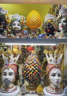 many masks are on display in a store