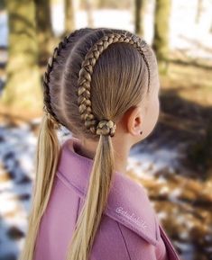 Baby Girl Hairstyles Curly, Girl Hair Dos, Toddler Hairstyles Girl, Double Braid, Hair Braid Videos, Hair Up Styles, 1st Day Of School, Kids Braided Hairstyles