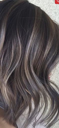 Grey Brunette Hair Highlights, Hair Color Ideas For Hiding Gray, Chocolate Brown With Grey Highlights, Chocolate Brown Hair With Grey Highlights, Highlights For Dark Brown Hair To Cover Gray, Dark Brown Grey Highlights, Brown Hair To Hide Gray, Chocolate Grey Hair, Brunette Hair Grey Coverage