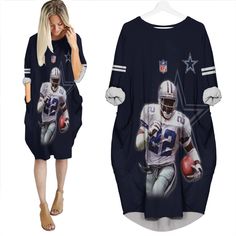 Shipping from the US. Easy 30 day return policy, 100% cotton, Double-needle neck, sleeves and hem; Roomy Unisex Fit. Tony Pollard, Ezekiel Elliott, Tom Brady, Selling Clothes, Pocket Dress, Dress Design, Bat Wings, Dallas Cowboys, Fashion Store