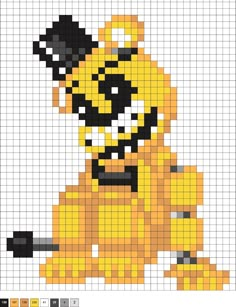 a cross stitch pattern with a yellow and black dog