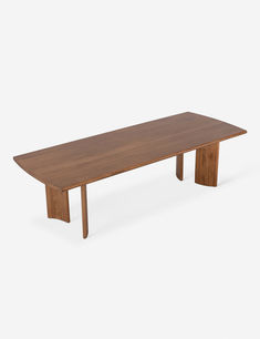 Sun at six crest sienna wood dining table with curved legs Minimalist Dining Table, Burled Wood Furniture, Minimal Furniture, Long Dining Table, Dining Room Style, Table Bed, Soft Modern, Small Dining Table, Outdoor Furniture Collections