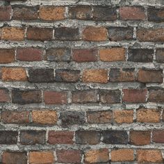 an old brick wall is shown in this image