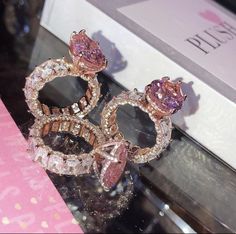 Pink Engagement, Diamond Baguette, Expensive Jewelry Luxury, Pink Rose Quartz, Jewelry Accessories Ideas, Dope Jewelry, Girly Accessories, Jewelry Fashion Trends, Expensive Jewelry