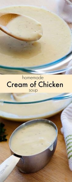 homemade cream of chicken soup in a bowl