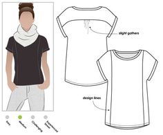 the front and back view of a women's t - shirt, with measurements