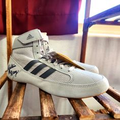 Brand New Adidas Wresling Shoes, Signed By Adeline Gray, A 6 Time Womens Wrestling World Champion And 2 Time Olympian. Shoes Are Size 3.5 In Wrestling Which Is Generally 1.5-2 Sizes Smaller Than Womens Sizes. Amazing Collectors Item Or Wear It For Good Luck In Your Daughter's Matches! Adeline Is A Great Role Model For Your Little Wrestler! 774s7 Toddler Girl Tennis Shoes, Toddler Soccer, Girls Tennis Shoes, Toddler Adidas, Soccer Cleats Adidas, Girls Winter Boots, Adidas Basketball Shoes, Wrestling Shoes, Adidas Soccer