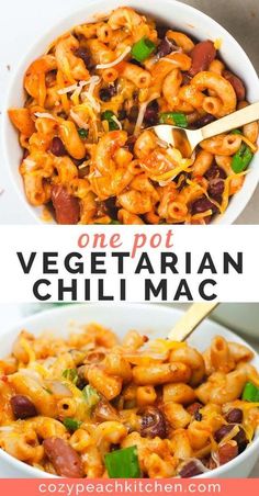 one pot vegetarian chili mac and cheese