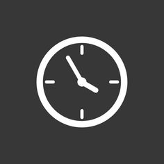 a white clock icon on a black background