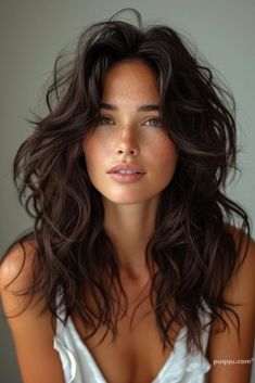 medium-length-hairstyles- Long Dark Hair, Skin Nails, Brunette Hair, Great Hair, Layered Hair, Hair Skin