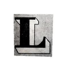 the letter l is made out of black and white paper