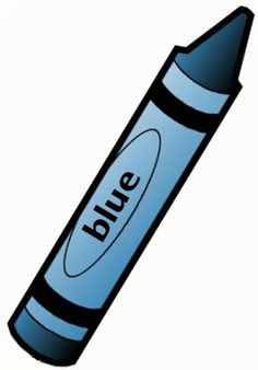 a blue crayon with the word rue written on it's bottom side