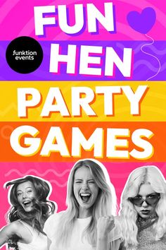 the poster for fun hen party games